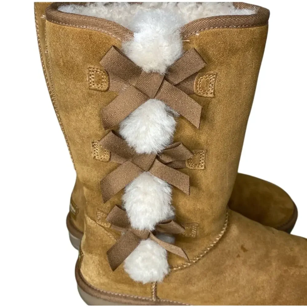 UGG For KOOLABURRA VICTORIA TALL CHESTNUT SUEDE BOOTS SIZE 10 #1015875
